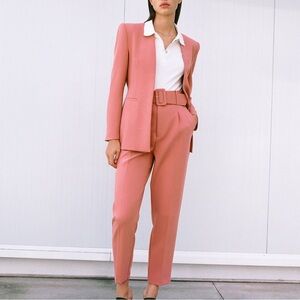 Zara Elegant Pink/Coral Women's Pant Suit Set